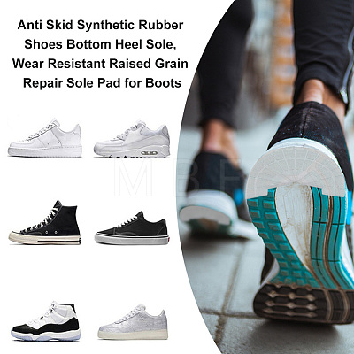   5 Pairs 5 Colors Anti Skid Synthetic Rubber Shoes Bottom Heel Sole FIND-PH0006-53A-1