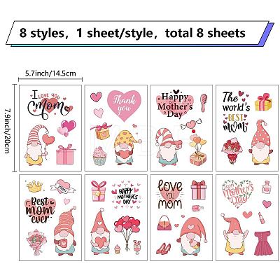 8 Sheets 8 Styles PVC Waterproof Wall Stickers DIY-WH0345-200-1