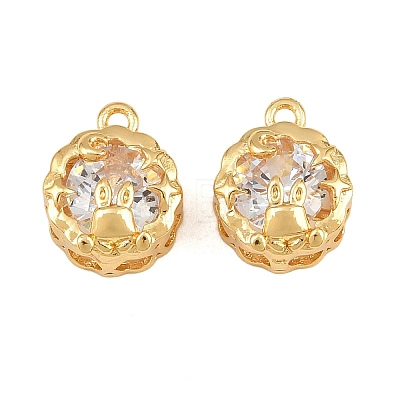 Brass Pave Clear Cubic Zirconia Charms CU-CBA2E4B-05G-1