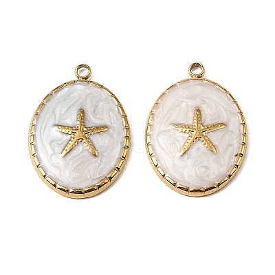 304 Stainless Steel Enamel Pendants STAS-I371-02G-02-1