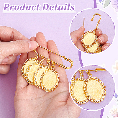 4Pcs Iron Brooches JEWB-UN00009-1