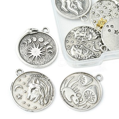 8Pcs 8 Styles Tibetan Style Alloy Pendants FIND-YW0003-41-1