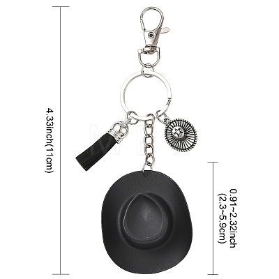 Plastic & Alloy & Faux Suede Tassel Pendant Keychains KEYC-YW00304-04-1