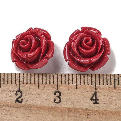 Synthetic Coral Dyed Carved Beads SHEL-I001-05D-03-1