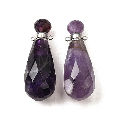 Natural Mixed Stone Perfume Bottle Pendants G-L623-06P-1