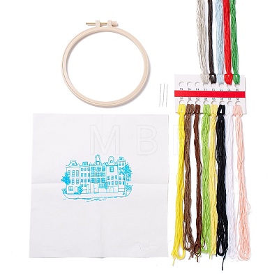 DIY Building Pattern Embroidery Starter Kit DIY-C038-12-1