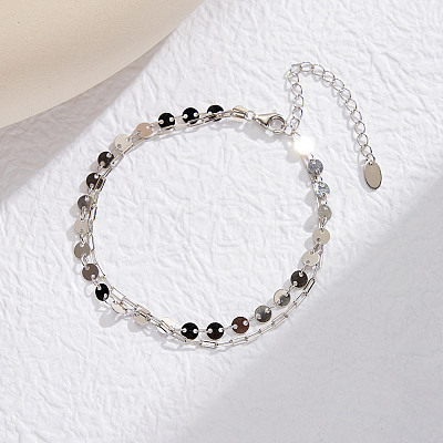 S925 Sterling Silver Multi-strand Bracelets for Woman BJEW-H622-03P-1