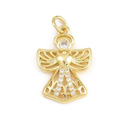Brass Micro Pave Cubic Zirconia Pendants KK-F938-38G-04-1