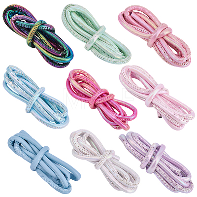 9Pcs 9 Colors Round PU Leather Cord OCOR-SC0001-16-1