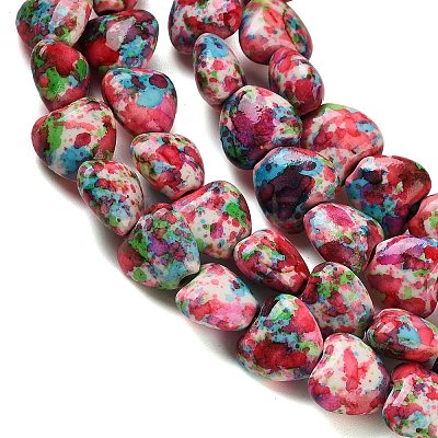 Spray Printed Synthetic Turquoise Beads Strands TURQ-P002-01A-05-1