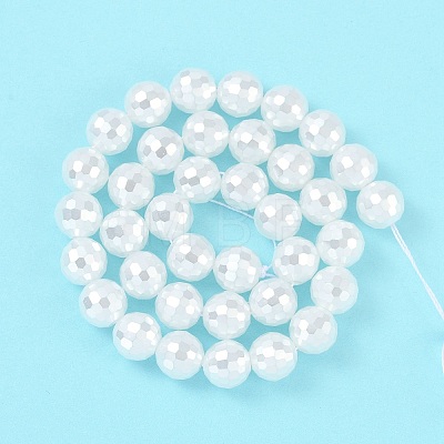 Electroplated Shell Pearl Beads Strands BSHE-C007-A01-02-1