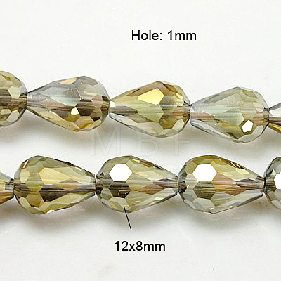 Electroplate Glass Beads Strands EGLA-D015-12x8mm-20-1