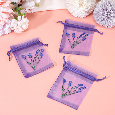 20Pcs Polyester Mesh Sachet Packing Drawstring Bgas ABAG-TA0002-20E-1