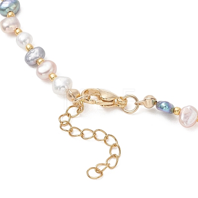 Natural Baroque Keshi Pearl Two Sides Polished Beaded Necklaces for Women NJEW-JN05824-1