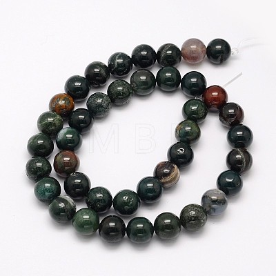 Natural Bloodstone Beads Strands G-N0166-04-4mm-1