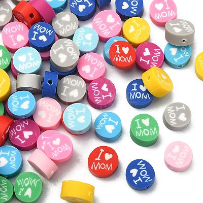 100Pcs 10 Colors Handmade Polymer Clay Beads CLAY-YW0001-64-1