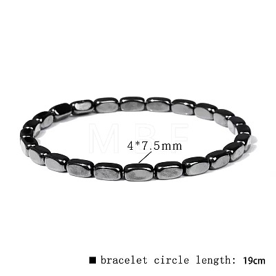 Synthetic Non-magnetic Hematite Beads Stretch Bracelets for Men RL7655-8-1