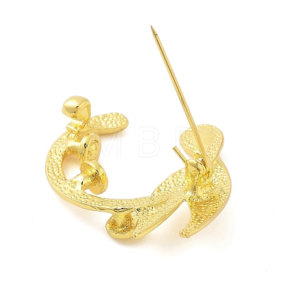 Whale Tail Zinc Alloy Brooches for Backpack Clothes JEWB-S029-01G-1