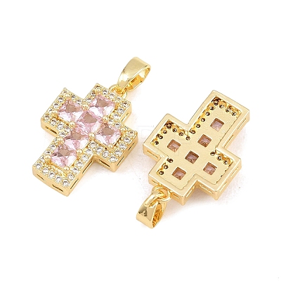 Easter Brass Pink Cubic Zirconia Pendants KK-E800-10G-1