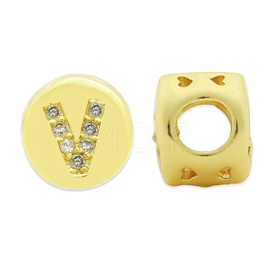 Brass Micro Pave Clear Cubic Zirconia Beads KK-T030-LA843-VX3-1