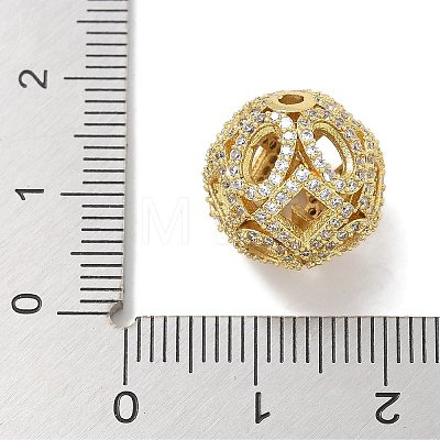 Rack Plating Brass Micro Pave Cubic Zirconia Beads KK-L224-019G-1