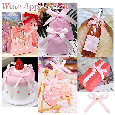 50Pcs Crown with Bowknot Alloy Polyester Single Face Satin Ribbon Garment Accessories JEWB-PH01300-1