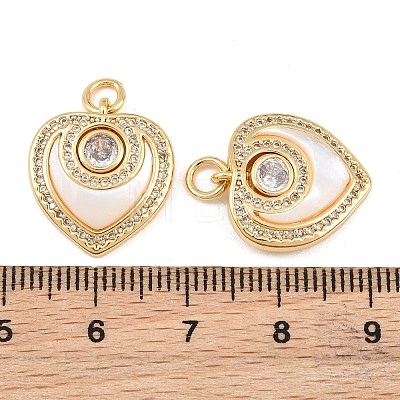 Brass Micro Pave Clear Cubic Zirconia Pendants SH-CBA197E-08G-1
