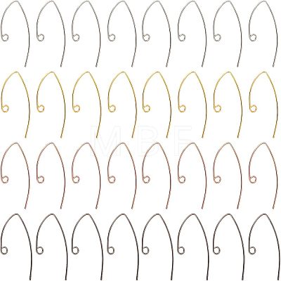 SUPERFINDINGS 80Pcs 4 Colors Brass Earring Hooks KK-FH0004-45-1