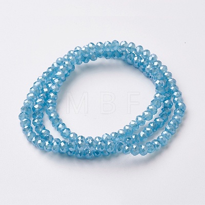 Electroplate Glass Beads Strands EGLA-F124-PL-B02-1