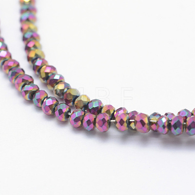 Electroplate Glass Beads Strands X-EGLA-J144-FP-A01-1