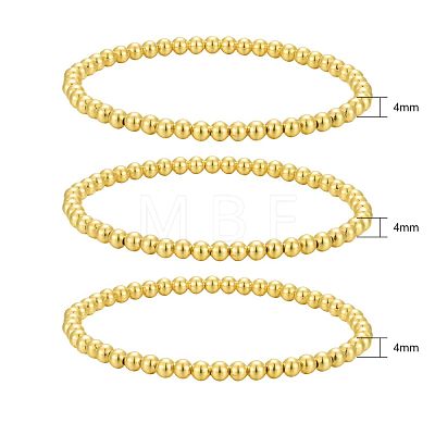 Round Brass Beaded Stretch Bracelets BJEW-JB05983-1