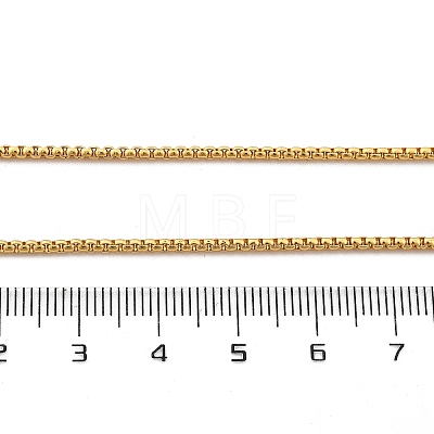 2mm Rack Plating Brass Box Chain Necklaces for Women Men MAK-L044-60G-1