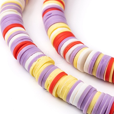 Handmade Polymer Clay Beads Strands CLAY-R089-8mm-T022-1