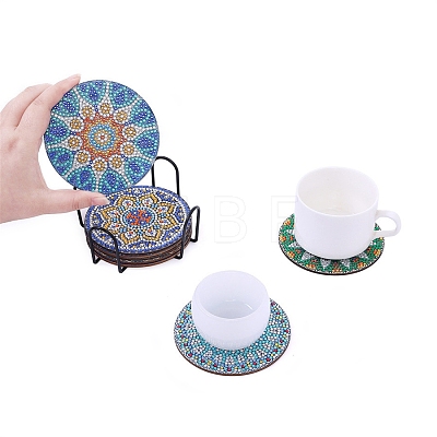 DIY 5D Diamond Painting Mandala Theme Cup Mat Kits PW-WGAF7BE-01-1