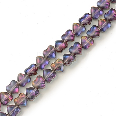 Electroplate Transparent Glass Beads Strands EGLA-L044-E-01-1