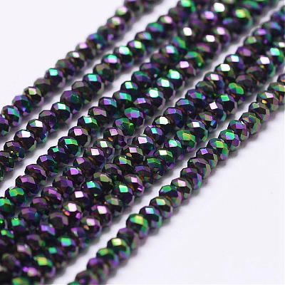 Electroplate Glass Beads Strands EGLA-K010-FP01-1