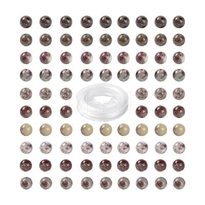 100Pcs 8mm Natural Purple Red Tourmaline Round Beads DIY-LS0002-09-1