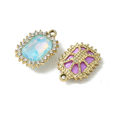 UV Plating Alloy Mixed Color Glass Rhinestone Pendants FIND-B039-03G-1