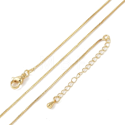 Brass Box Chain Necklaces for Women NJEW-D302-41G-1