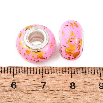 Opaque Resin Rondelle European Beads RESI-Z046-01I-1