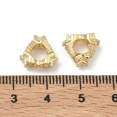 Bowknot Brass Micro Pave Clear Cubic Zirconia Beads KK-D228-04G-1