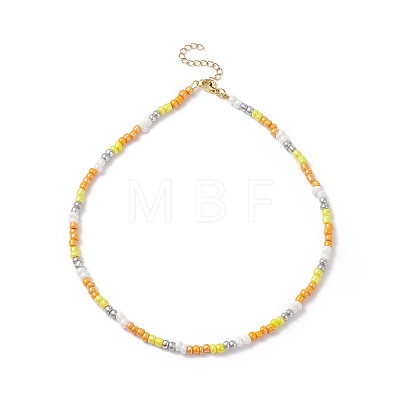 Glass Seed Beaded Necklaces for Women NJEW-JN03951-1