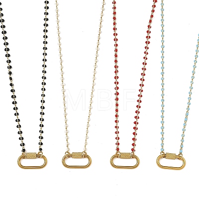 Handmade Enamel Beaded Necklaces NJEW-JN06628-1