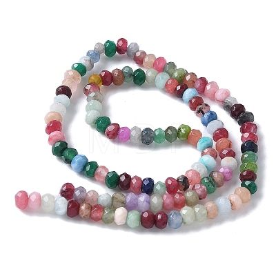 Dyed Natural Malaysia Jade Rondelle Beads Strands G-E316-2x4mm-55-1