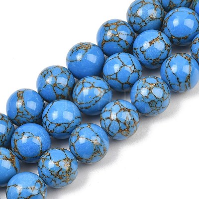 Synthetic Gold Line Turquoise Graduated Beads Strands GG-CBA2AE1-A03-B-1