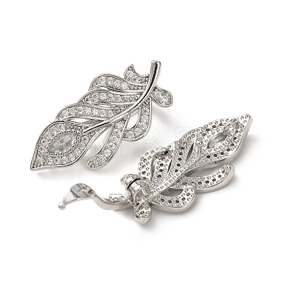 Brass Micro Pave Cubic Zirconia Twister Clasps KK-K422-03P-1