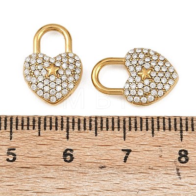 304 Stainless Steel Micro Pave Cubic Zirconia Pendants STAS-A132-05B-G-1