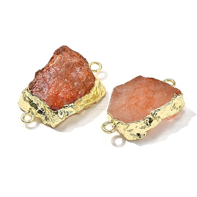 Raw Rough Natural Dyed Quartz Crystal Links Connector Charms G-K189-04LG-08-1