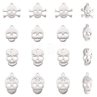 16Pcs 4 Styles 201 & 304 Stainless Steel Charms STAS-UN0060-22-1