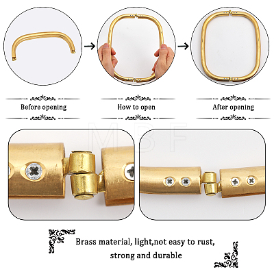 2Pcs 2 Style Brass Tube Bag Frames FIND-CA0007-08-1